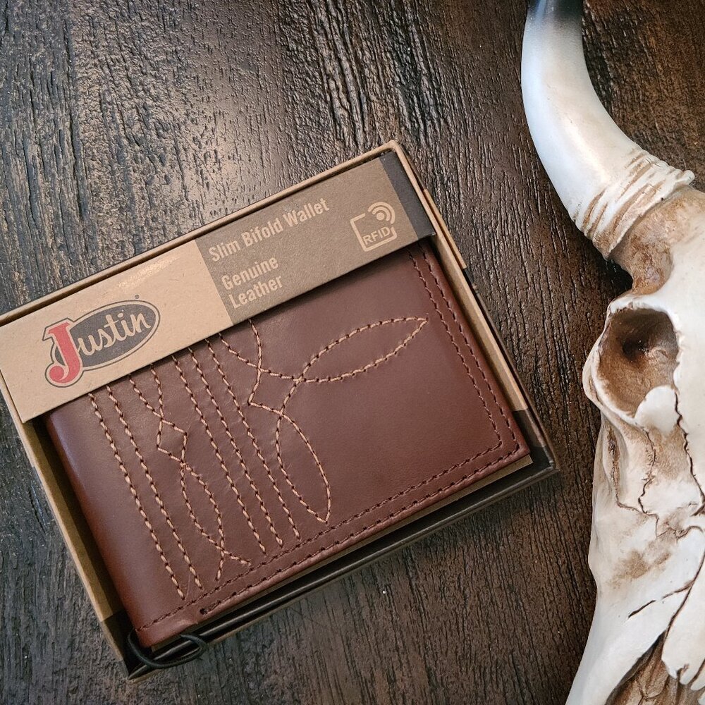 Justin Slim Bifold Leather Wallet